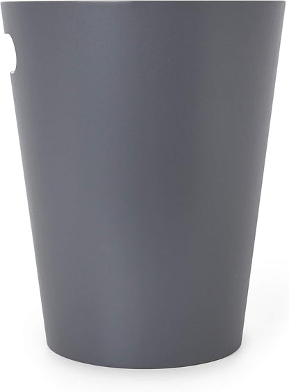 Umbra Woodrow 2-Gallon Modern Wooden Trash Can Wastebasket, Attractive Bin for Garbage or Recycling, Suitable for Home or Office, Dark Grey/Natural