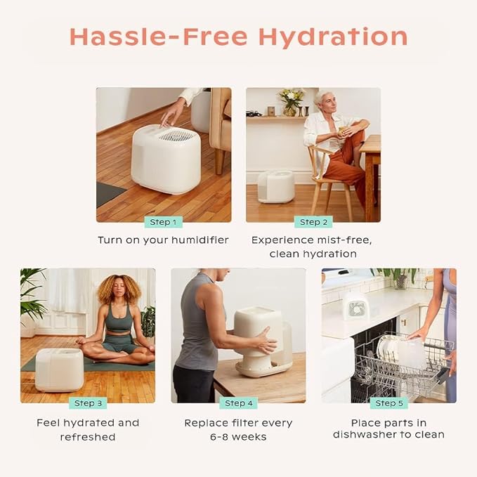 Canopy Large Room Humidifier, Moonstruck, Large Living Space, 36HR Run Time, 5.5L Tank - Includes Canopy Humidifier Plus, Diffusion Well, Unwind Aroma, Filter, Power Cord & Adapter