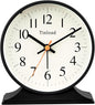 4.5"Retro Analog Alarm Clock,Vintage decor , Super Silent Non Ticking Small Clock with Manual Light, Snooze, Battery Operated, for Bedroom, Living Room, Office,Nightstand, Bedside, Desk ,Table(Black)