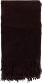 Alashan Ripple Finish Woven Throw - Cashmere Blend Throw Blanket - Espresso