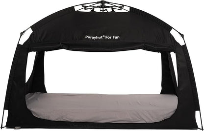 Indoor Instant Privacy Bed Tent for Sleeping,Quick Set-up Bed Canopies,Portable Bed Drapes with Large Space and 3 Doors (Black, Twin)