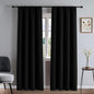 Blackout Curtains 96 Inches Long 2 Panels Set, Black Curtains Thermal Insulated Room Darkening Drapes for Bedroom, Rod Pocket Light Blocking Drapes Living Room Windows(52W × 96L, Black)