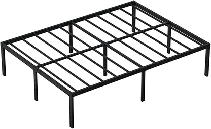 18 Inch Full XL Bed Frame Heavy Duty Metal Platform No Box Spring Needed, Maximum Storage, Easy Assembly, Noise Free, Black