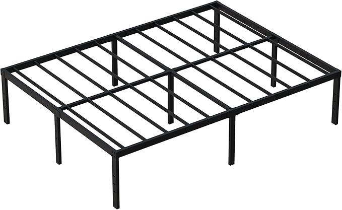 18 Inch King Bed Frame Heavy Duty Metal Platform No Box Spring Needed, Maximum Storage, Easy Assembly, No Noise, Black