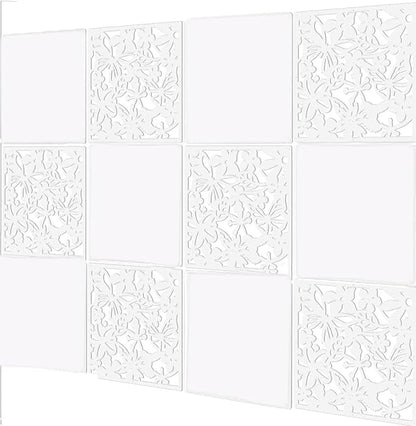 12+4PCS KEIBIKEIDI Hanging Room Divider Screens Made of Environmentally PVC, Simple and Modern Mixed White Hanging Panel Screen for Decoration Livingroom,Bedroom, Kitchen, Dining Room,Hotel and Bar