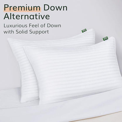 Fern and Willow Premium King Size Bed Pillows - Set of 2, 36"x20" - Luxurious Ultra-Soft Cooling Pillow - Hotel Quality, Down Alternative Fill, Medium Firm Support for Side, Back & Stomach Sleepers