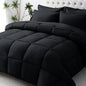 JOLLYVOGUE King Comforter Set, Ultra-Soft Bed in a Bag King Size 7 Pieces, Oeko-TEX Certified Bedding Set with Down Alternative Comforter, Sheets, Pillowcases & Shams, Black