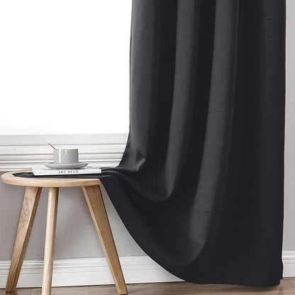 ChrisDowa 100% Blackout Curtains 78 inch Long for Bedroom with Black Liner, 2 Thick Layers Total Blackout Thermal Insulated Grommet Window Curtains 2 Panels Set (Dark Grey, 42 x 78 Inch)