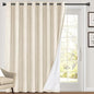 PrinceDeco 100% Blackout Curtains Black Out Curtains for Sliding Glass Doors Extra Wide Blackout Curtains Folding Door Curtain Sliding Glass Door Curtain,100X96 Curtains, Bleached Sand