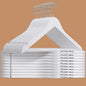 Amber Home White Wooden Hangers 30 Pack - Coat Hangers With Non-Slip Pant Bar for Shirts, Jackets, Dress