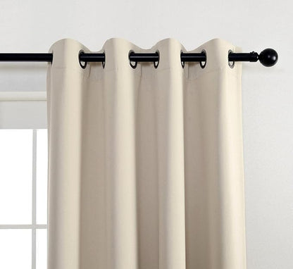 MIUCO Room Darkening Grommet Blackout Window Curtains for Living Room Curtains Panels Set of 2 52x63 Inch Begie, 2 Tie Backs Included
