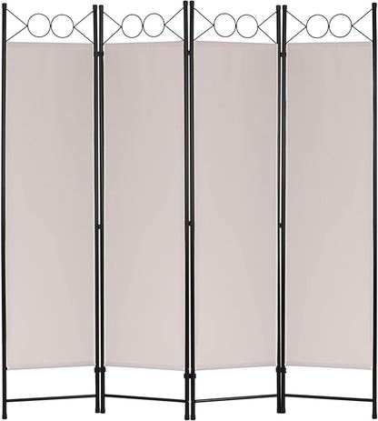 FDW 4 Panel Room Divider and Folding Portable Partition Screen, 6FT Wall Divider Screen for Dorm Bedroom Office, Sand