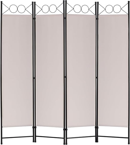 FDW 4 Panel Room Divider and Folding Portable Partition Screen, 6FT Wall Divider Screen for Dorm Bedroom Office, Sand