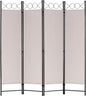 FDW 4 Panel Room Divider and Folding Portable Partition Screen, 6FT Wall Divider Screen for Dorm Bedroom Office, Sand