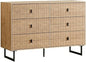 Modern Chest of Drawers with 6 Drawers,Deep Drawers,Clothes Organizer,Large Storage Cabinet for Living Room, Bedroom,Hallway,with Anti-Tipping Device,Wood