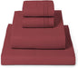 Mellanni Twin Sheet Set - 4-Piece Iconic Collection Bedding, (Including 2 Pillowcases), 16-Inch Deep Pocket, Easy Care, Extra Soft, Cooling Sheets, Brushed Microfiber - Brick Red