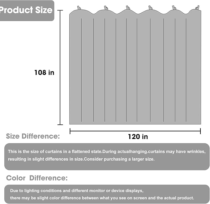Room Divider Blackout Curtain Track Curtains Wall Dividers Panels Screen for Living Rooms Bedroom Office Privacy Partition Separation, W120 × L108 Inch,1 Panel, Beige
