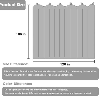 Room Divider Blackout Curtain Track Curtains Wall Dividers Panels Screen for Living Rooms Bedroom Office Privacy Partition Separation, W120 × L108 Inch,1 Panel, Beige