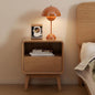 100% Solid Oak Wood Nightstand, Natural Wood Nightstand with Drawer Open Shelf, Mid Century Modern Night Stand, Small Side End Tables, Oak Bedside Table for Bedroom(16.54" Wx13.78 Dx20.47 H)