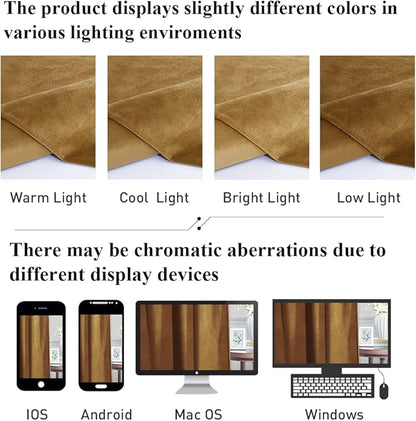 StangH Gold Brown Velvet Curtains for Bedroom, Autumn Curtains Blackout Room Darkening Thermal Insulated Window Drapes for Living Room/Office/Apartment/Bathroom, W52 x L84, 2 Panels