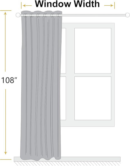 ChrisDowa 100% Blackout Olive Green Solid Curtains 108 Inches Long 2 Panels for Bedroom Living Room,Farmhouse Room Darkening Thermal Insulated Soundproof Grommet Top Window Treatment Drapes,52x108