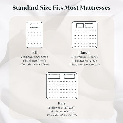LuxClub Queen Sheet Set, 100% Viscose Derived from Bamboo Cooling Sheets, Breathable & Soft Deep Pocket Up to 16", Hotel Luxury Silky Sheets Queen Size, White
