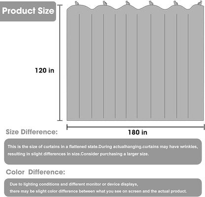 Room Divider Blackout Curtain Track Curtains Wall Dividers Panels Screen for Living Rooms Bedroom Office Privacy Partition Separation, W180 × L120 Inch,1 Panel, Black