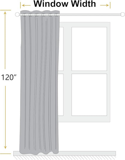 ChrisDowa 100% Blackout Sand Solid Curtains 120 Inches Long 2 Panels for Bedroom Living Room,Farmhouse Room Darkening Thermal Insulated Soundproof Grommet Top Window Treatment Drapes,52x120