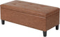 Joveco 41 Inches Storage Ottoman Bench,Microfiber Button Tufted Footstool Ottoman Bench with Nailhead Trim for Bedroom (Chocolate Brown)