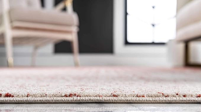 Unique Loom Del Mar Collection Area Rug - Jennifer (5' 3" x 8' Rectangle, Red/ Beige)