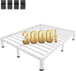 MAF 7 Inch Queen Metal Platform Bed Frame White with Round Corner Legs, Mattress Slide Stopper, 3000 LBS Heavy Duty Steel Slats Support, Noise Free, No Box Spring Needed, Easy Assembly