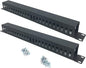 2 Pack 1U 19 Inch Cable Manager Horizontal Rack Mount 24 Slot Metal Finger Duct Wire Organizer with Cover and Mounting Screws for Server Rack, Black(24S2P)
