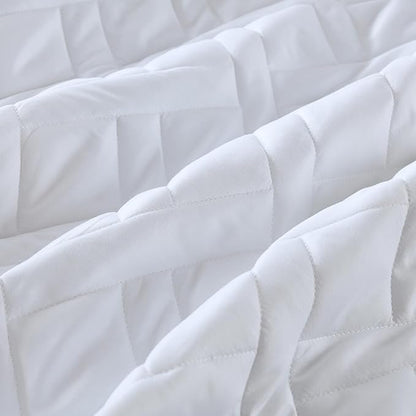 HORIMOTE HOME Quilt Set King Size White, Classic Geometric Diamond Stitched Pattern, Ultra Soft Microfiber Lightweight Bedding Set Bedspread Coverlet for All Season (1 Quilt and 2 Pillow Shams)