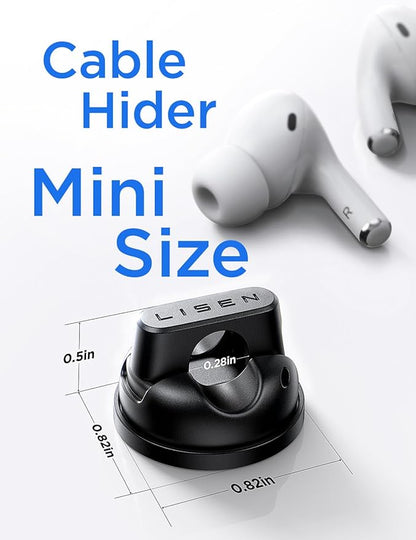 6-Pack Rotatable Cord Holder for Nightstand, LISEN 360°Rotating Magnetic Clips, No-Residue Strong Adhesive Cord Organizer for Desk, Cable Hider for Home, Office, Car, Cubicle Accessories