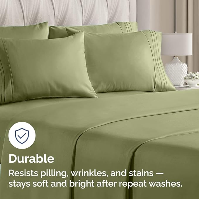 King Pillow Cases Set of 10 - Ultra Soft Hotel Quality Pillowcase Covers - Comfy. Cozy & Wrinkle Free - Shrink, Stain and Fade Resistant - Machine Washable Pillow Protectors - 10 Pcs Set - Sage Green
