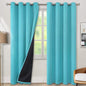 BGment 100% Blackout Curtains for Bedroom Window 84 Inch Length 2 Panels Set, Thermal Insulated Full Light Blocking Grommet Drapes for Living Room Darkening with Black Liner, 52 Inch Wide Each, Aqua