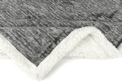 PAVILIA Melange Dark Gray Sherpa Blanket Throw for Couch, Warm Soft Cozy Reversible Blanket Sofa Bed, Thick Plush Large Fleece Car Blanket, Decorative Home Room Decor Gifts Men Women, 50x60 Dark Grey