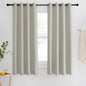 NICETOWN Room Darkening Natural Curtain for Bedroom, Grommet Thermal Insulated Thermal Curtain Light Blocking Window Treatment Sound Reducing for Kitchen, 1 Panel, W46 x L63