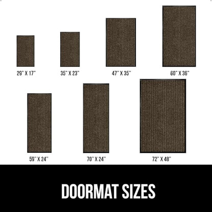 GORILLA GRIP Waterproof Traffic Guard Door Mat, 60x36, Heavy Duty Entryway Mats, Strong Rubber Back Commercial Utility Rugs for Office Hallway, Garage Floor and Home, Low Profile Carpet Runner, Brown