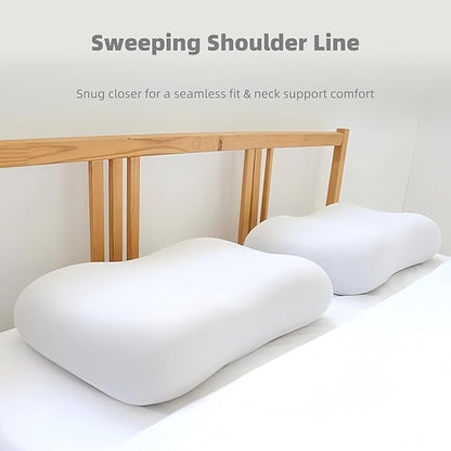 Deep Sleep Pillow, Memory Foam Pillow for Side Sleepers Ergonomic Contour Neck Support, Orthopedic Cervical Shape Gently Cradles Head & Provides Neck Support & Shoulder Pain Relief - Gray