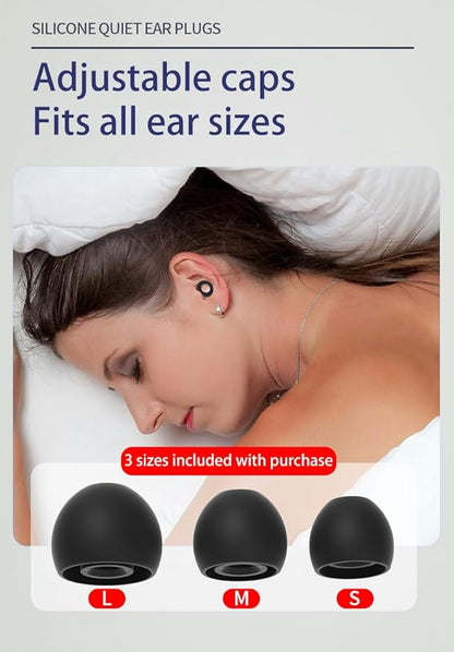 6 Pairs Soft Silicone Earplugs Reusable Noise-Reducing for Concerts, Sleep, Focus, Travel, Adjustable Size 28dB (SNR) Noise Reduction Black