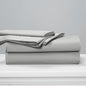 Cuddledown Dreamstead 100% Cotton Bed Sheets Set | 300 Thread Count | Luxurious Sateen Weave | Pure Combed Cotton | Soft | Wrinkle Resistant | 4 Piece Set | Dove Gray | Twin | 39” x 75”