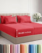Extra Deep Split King Sheet Set - 7 Piece Breathable & Cooling Sheets - Hotel Luxury Bed Sheets Set - Easy & Secure Fit - Soft, Wrinkle Free & Comfy Sheets Set - Red Sheet Set with Extra Deep Pockets