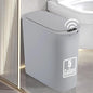 TIPGO 5 Gallon Motion Senor Bathroom Trash Can with Lid, Automatic Garbage Can Touchless, Smart Plastic Waste Basket for Narrow Spaces, Bathroom, Office, Bedroom, Living Room (Gray)