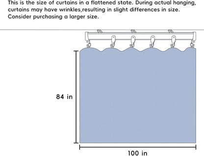 Room Divider Curtains Total Blackout Privacy Curtain Panel Room Thermal Insulated Noise Reduction Curtains for Bedroom Window Living Room Ceiling Track Curtain W 8.3 ft × H 7 ft Beige