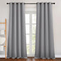 NICETOWN Blackout Curtains 90 inch Length - Triple Weave Energy Saving Thermal Insulated Solid Grommet Blackout Draperies for Bedroom/Living Room (1 Pair, W46 x L90, Silver Grey)