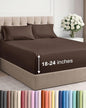 Extra Deep Twin XL Sheet Set - 4 Piece Breathable & Cooling Sheets - Hotel Luxury Bed Sheets Set - Easy & Secure Fit - Soft, Wrinkle Free & Comfy Sheets Set - Brown Sheet Set with Extra Deep Pockets