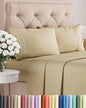 Cal King Size 4 Piece Sheet Set - Comfy Breathable & Cooling Bed Sheets Set - Hotel Luxury Bedding for Women, Men, Kids, Teens, Boys & Girls - Deep Pockets, Ultra-Soft, Wrinkle Free - Oeko-Tex - Beige