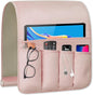WETRBWEH Remote Control Holder for Armchair，Couch Caddy Organizer TV Remote Holder for Bed Storage 5 Pockets，Remote Caddy Bedside Organizer Bedside Table Organizer (Pink, 35"x12.4")