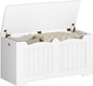 Hzuaneri 39.4" Storage Chest, Storage Bench Trunk with 2 Hinges, Wooden Box, Lift-Top Chest Organizer, Shoe Bench for Entryway, Bedroom, Living Room, White 01003XSB